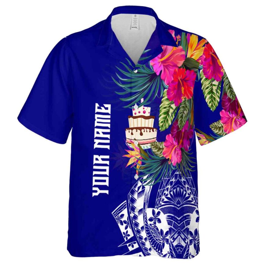 Customized Birthday Polynesian Flowers Hawaiian Shirt Fashion forward