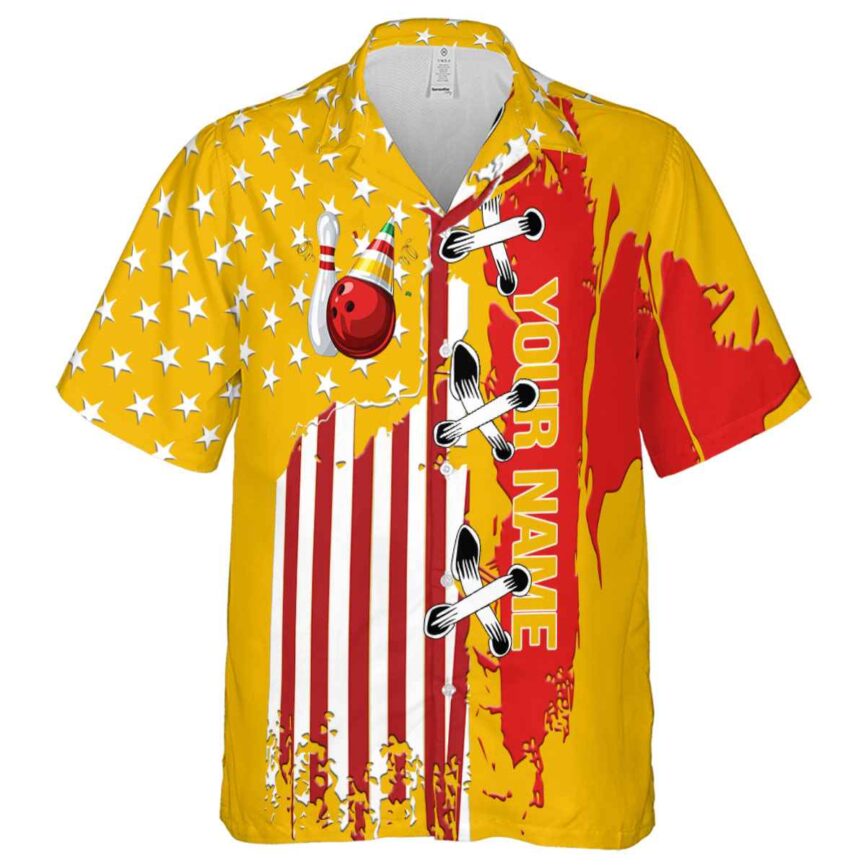 Customized Bowling Flag Stitches Hawaiian Shirt Fashion forward