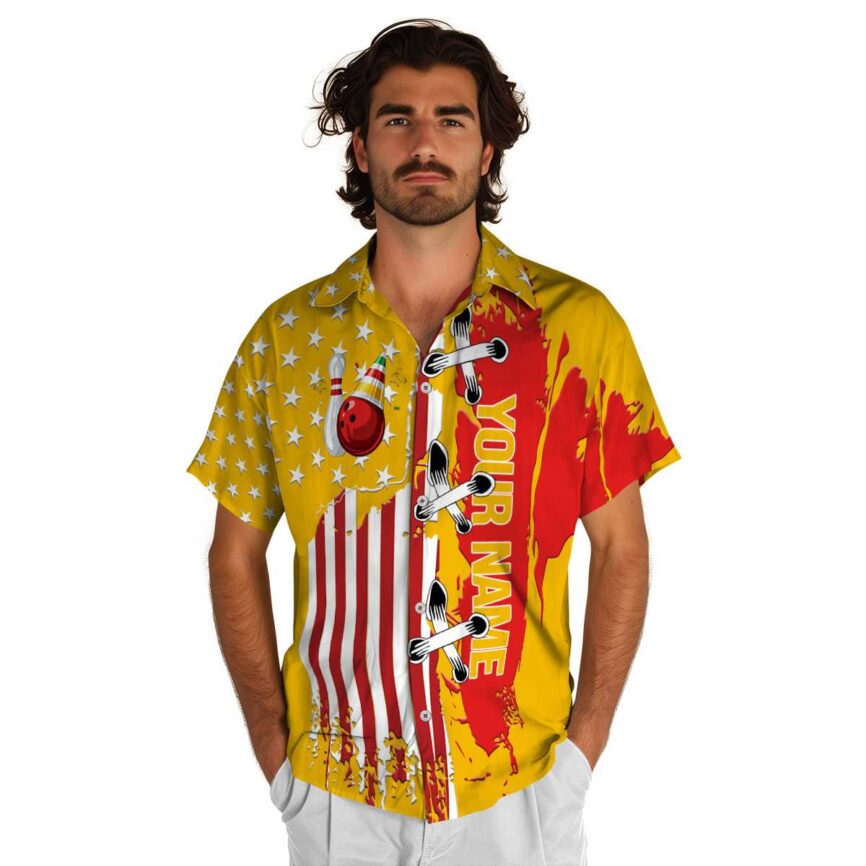 Customized Bowling Flag Stitches Hawaiian Shirt New Arrival