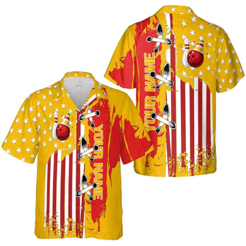 Customized Bowling Flag Stitches Hawaiian Shirt Premium grade