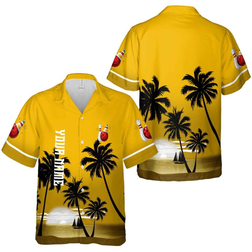 Customized Bowling Ocean Sunset Hawaiian Shirt Premium grade