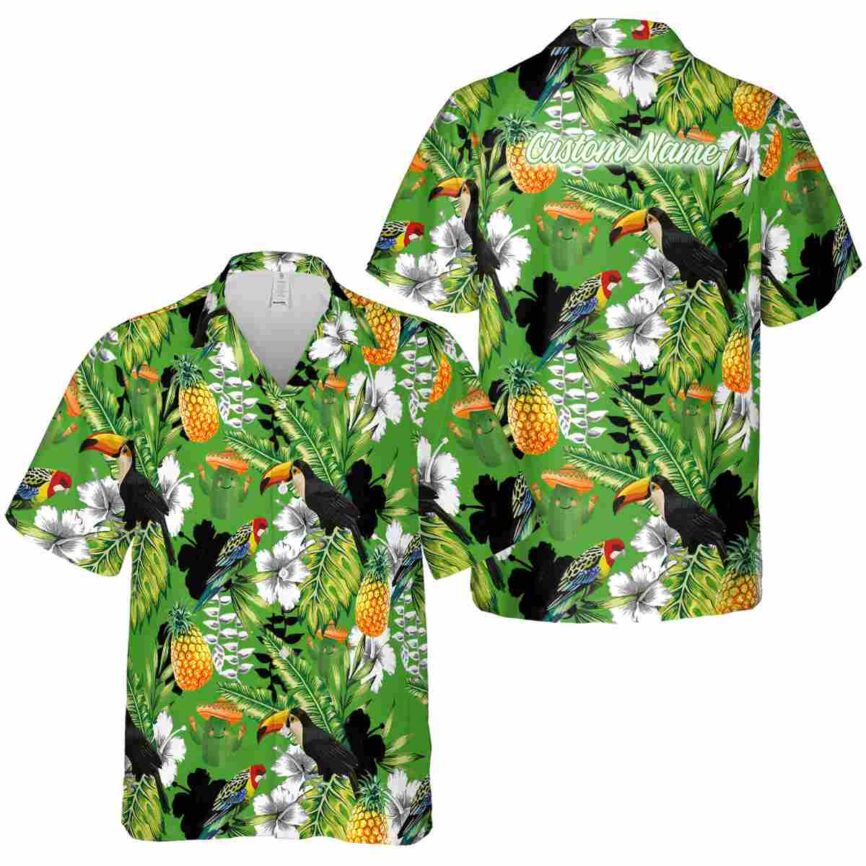 Customized Cactus Toucan Bird Hawaiian Shirt Premium grade