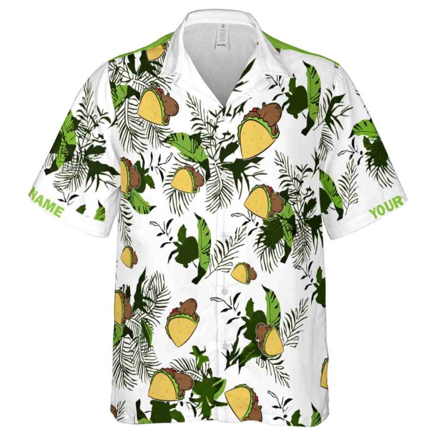 Customized Capybara Leafy Accents Hawaiian Shirt Fashion forward