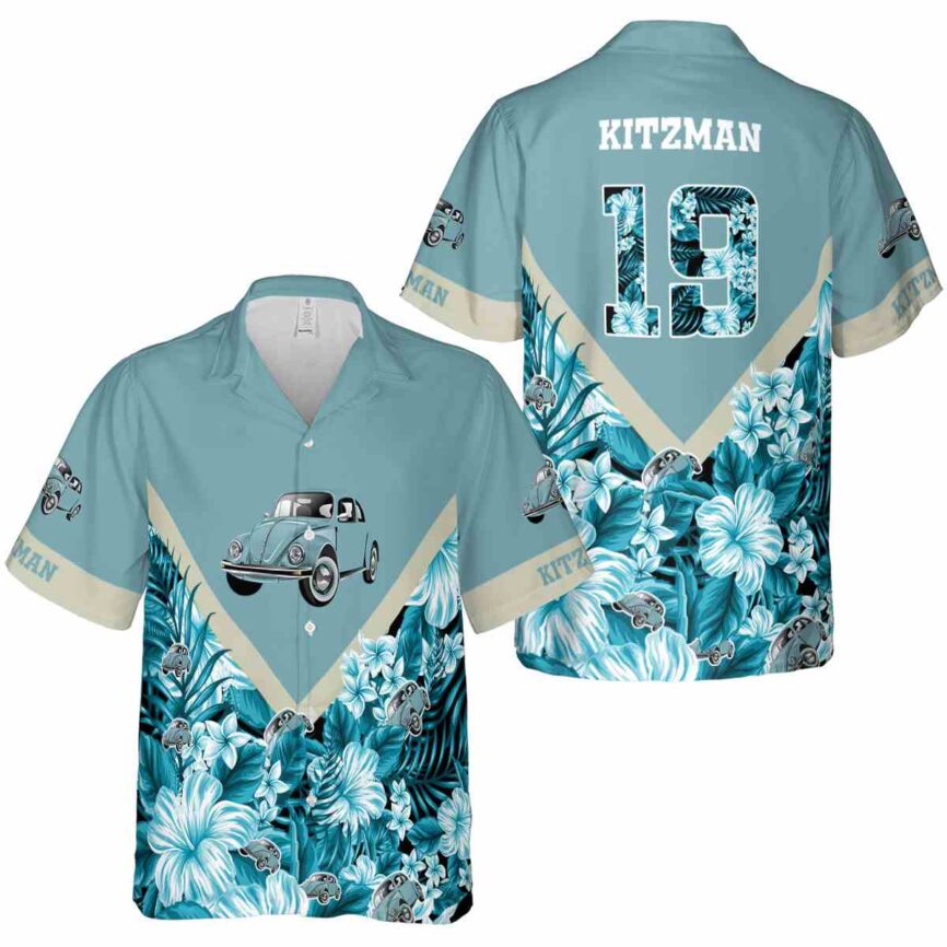 Customized Car Bold Floral Number Hawaiian Shirt Premium grade