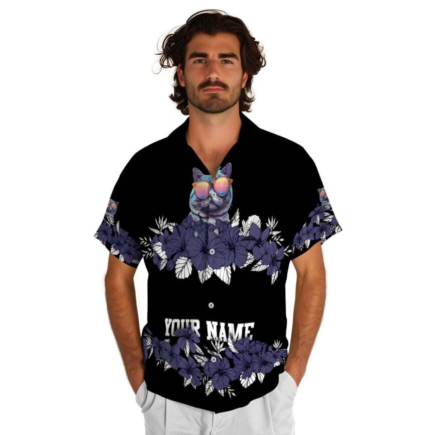 Customized Cat Hibiscus Band Hawaiian Shirt New Arrival