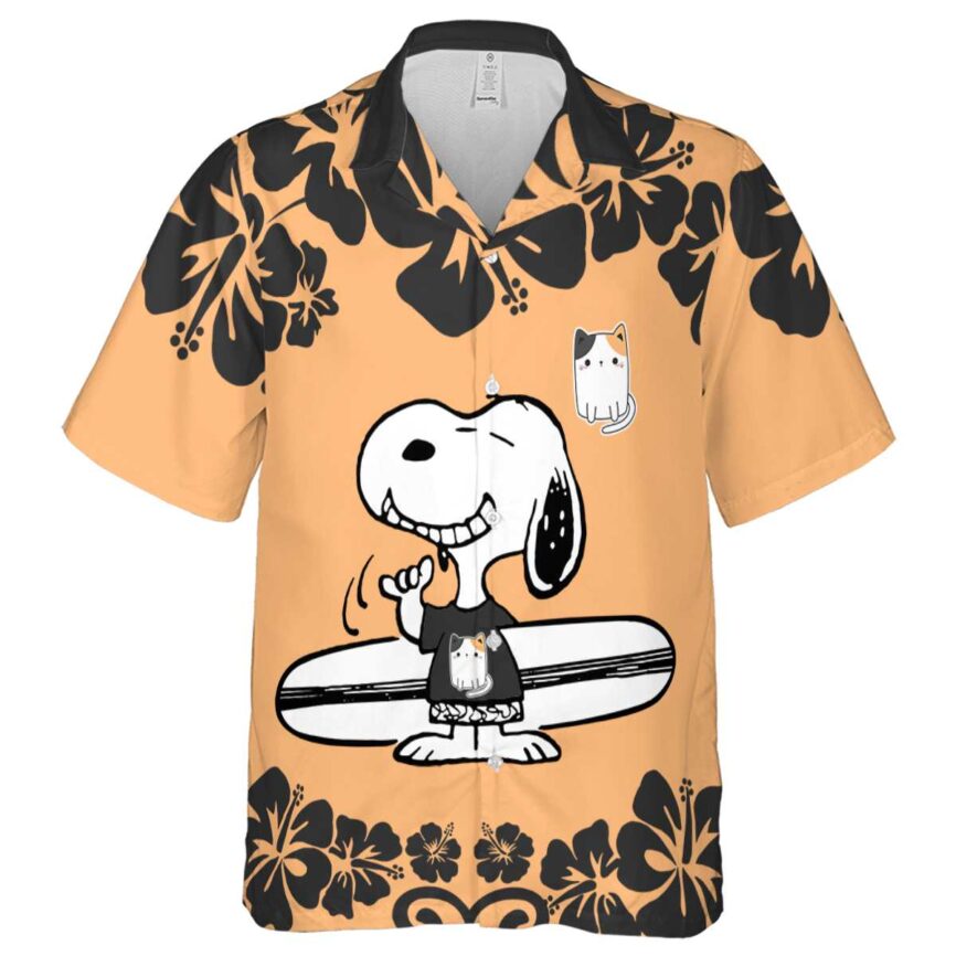 Customized Cat Surfing Snoopy Hawaiian Shirt Fashion forward