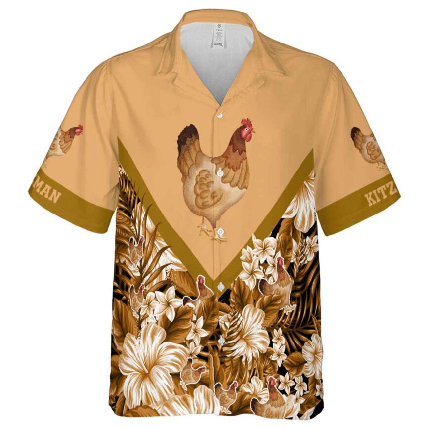 Customized Chicken Bold Floral Number Hawaiian Shirt Fashion forward