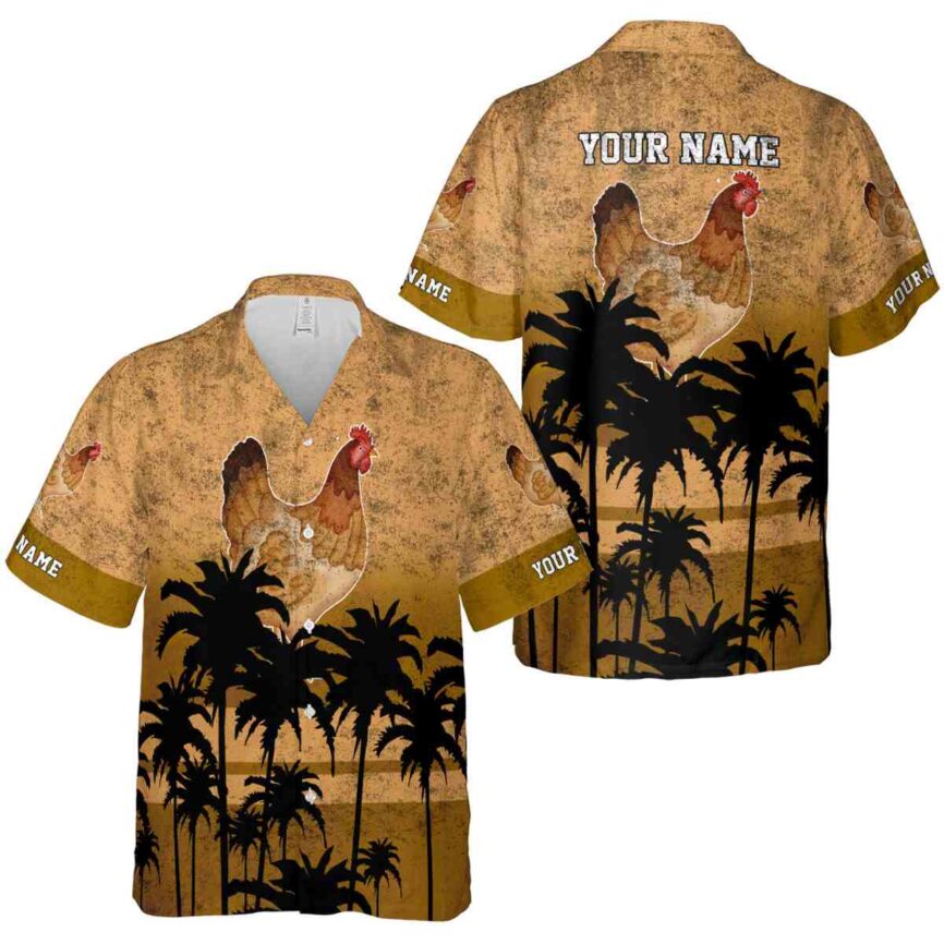 Customized Chicken Sunset Gradient Hawaiian Shirt Premium grade