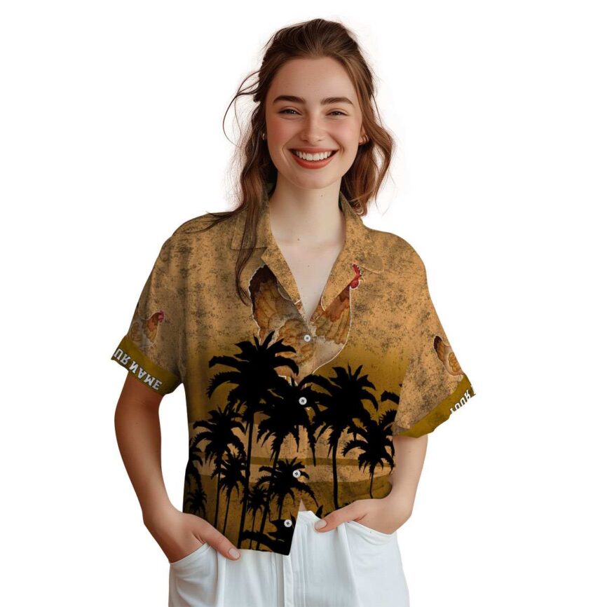 Customized Chicken Sunset Gradient Hawaiian Shirt Top rated