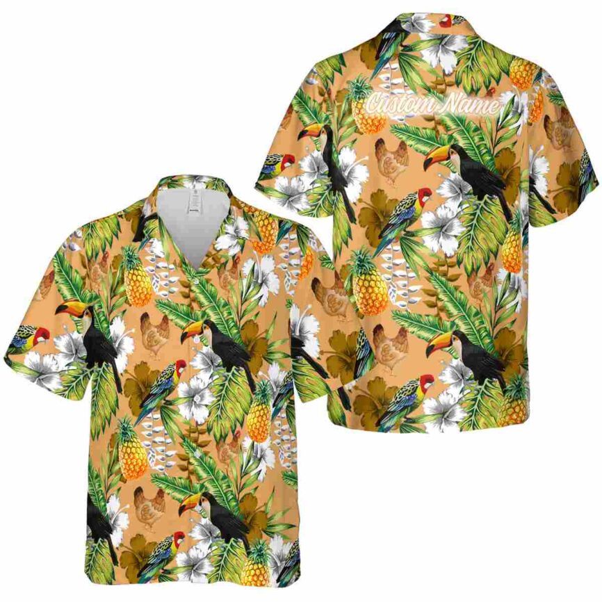 Customized Chicken Toucan Bird Hawaiian Shirt Premium grade