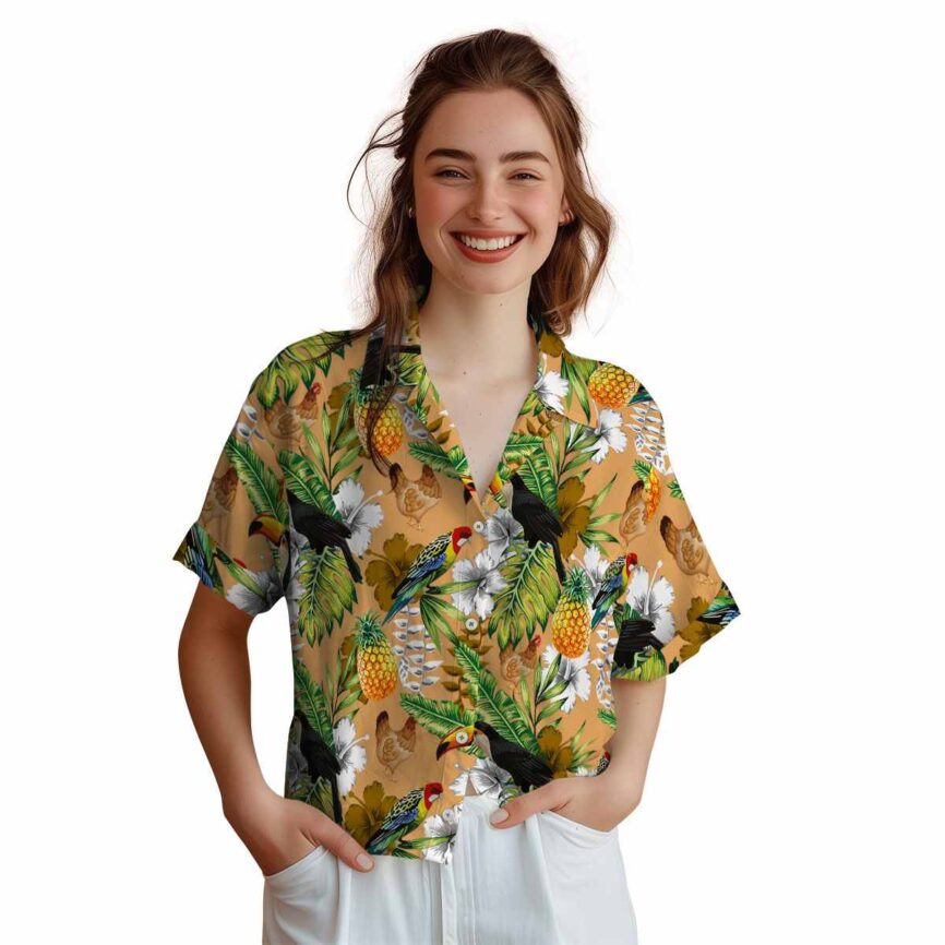 Customized Chicken Toucan Bird Hawaiian Shirt Top rated