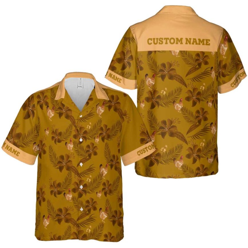 Customized Chicken Tropical Flower Hawaiian Shirt Premium grade