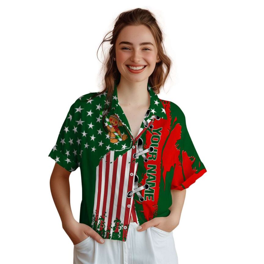 Customized Christmas Flag Stitches Hawaiian Shirt Top rated