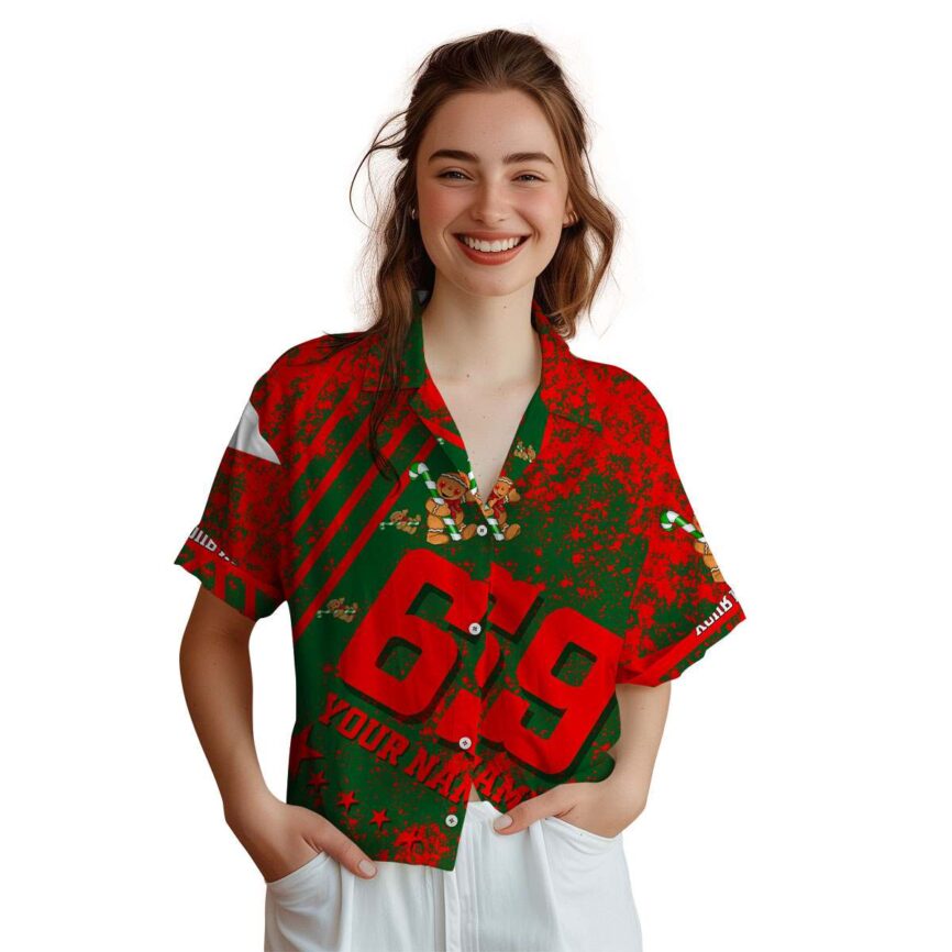 Customized Christmas Stripe Burst Hawaiian Shirt Top rated
