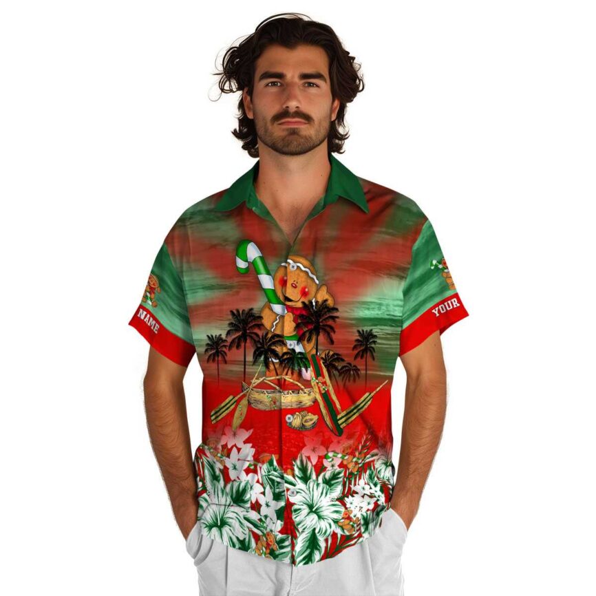 Customized Christmas Sunset Beach Canoe Hawaiian Shirt New Arrival