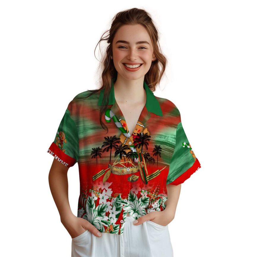 Customized Christmas Sunset Beach Canoe Hawaiian Shirt Top rated