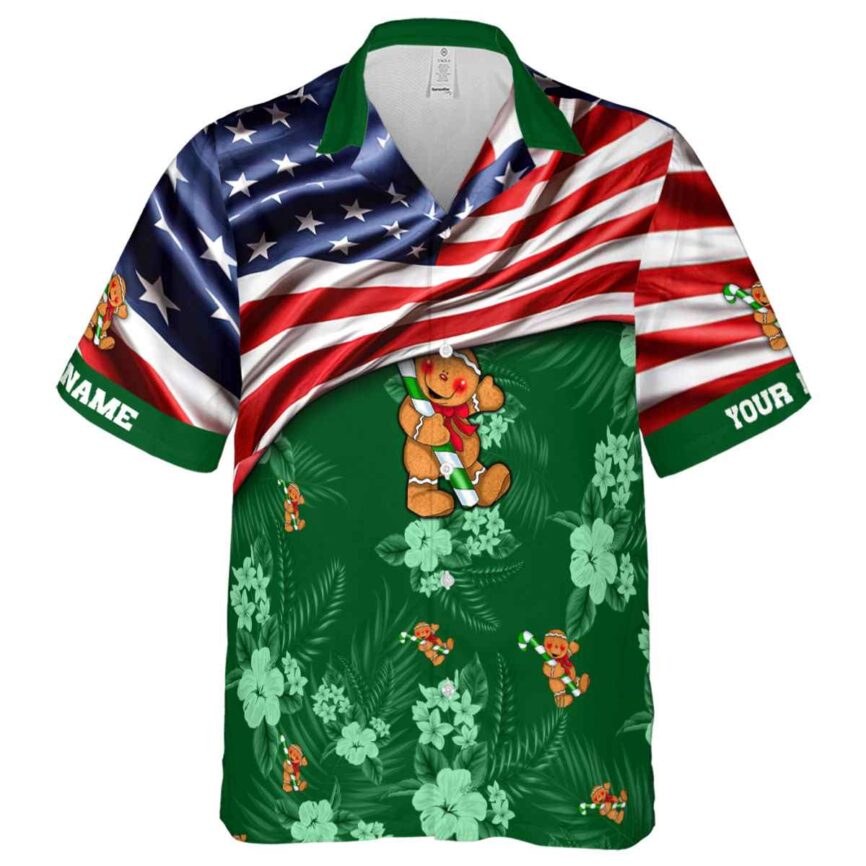 Customized Christmas US Flag Themed Hawaiian Shirt Fashion forward