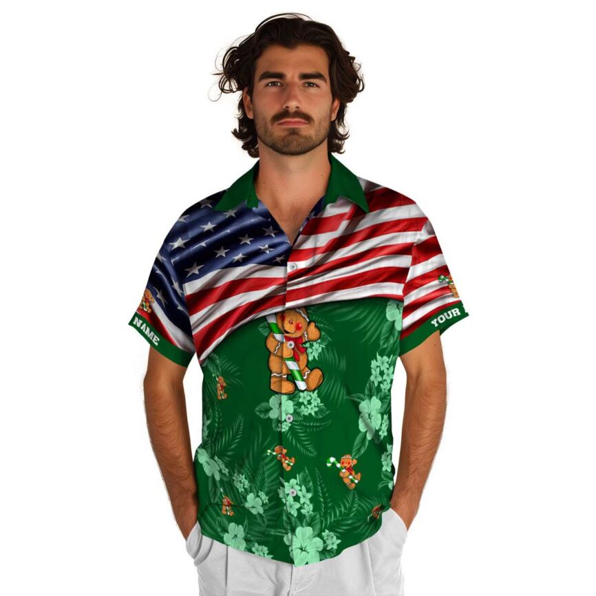 Customized Christmas US Flag Themed Hawaiian Shirt New Arrival