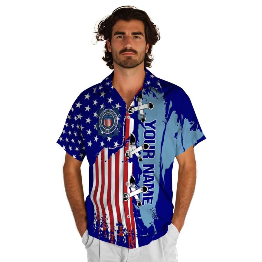 Customized Coast Guard Flag Stitches Hawaiian Shirt New Arrival