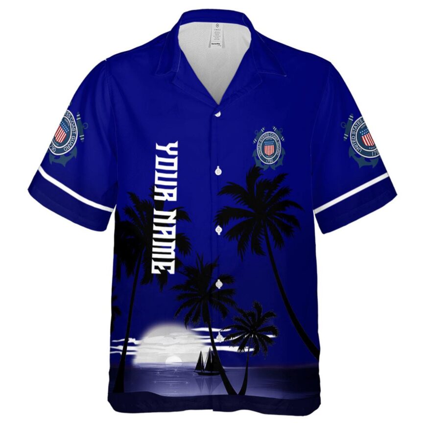 Customized Coast Guard Ocean Sunset Hawaiian Shirt Fashion forward
