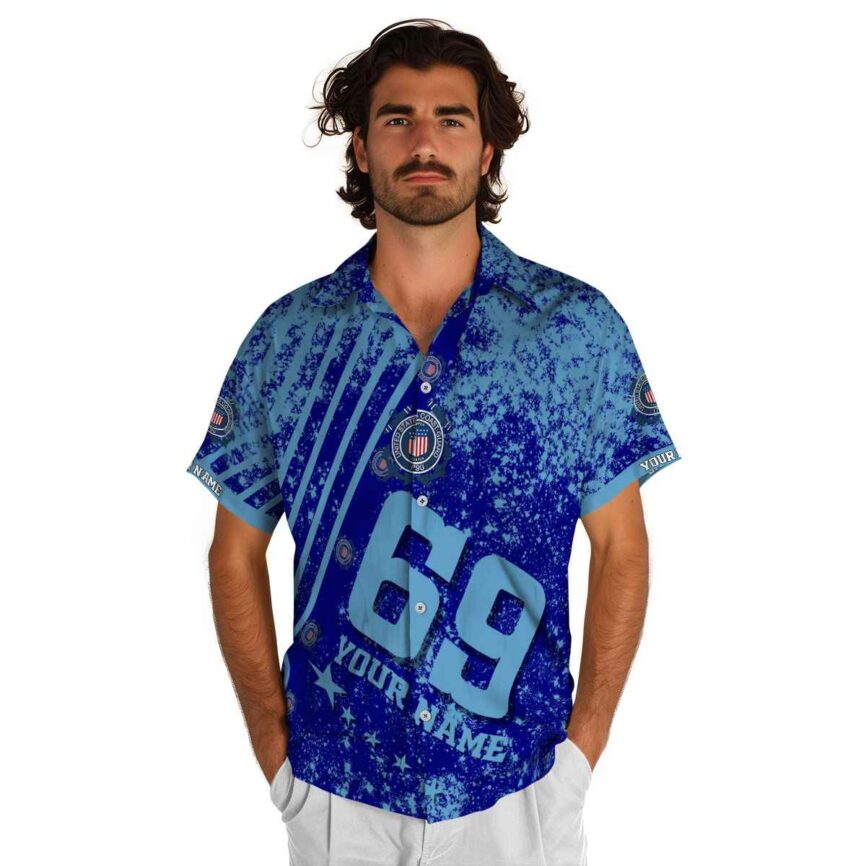 Customized Coast Guard Stripe Burst Hawaiian Shirt New Arrival