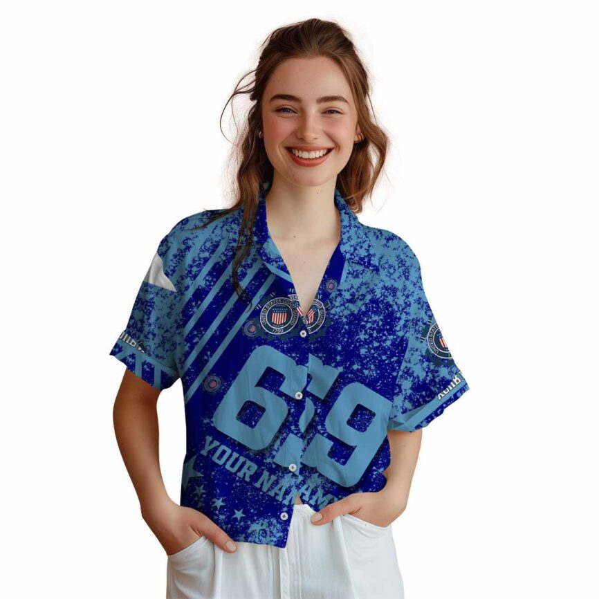 Customized Coast Guard Stripe Burst Hawaiian Shirt Top rated