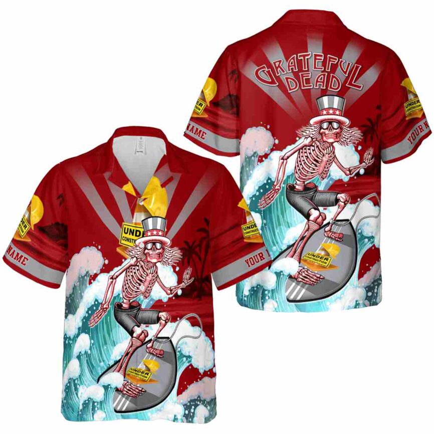 Customized Construction Grateful Dead Motif Hawaiian Shirt Premium grade
