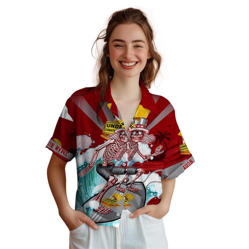 Customized Construction Grateful Dead Motif Hawaiian Shirt Top rated