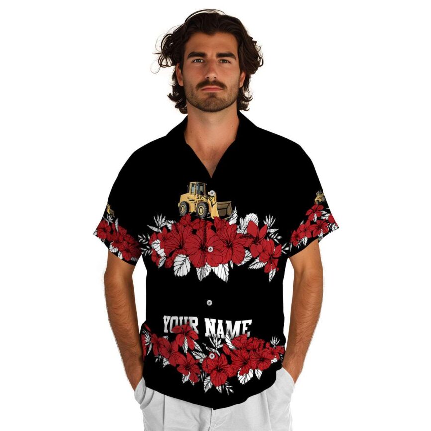 Customized Construction Hibiscus Band Hawaiian Shirt New Arrival