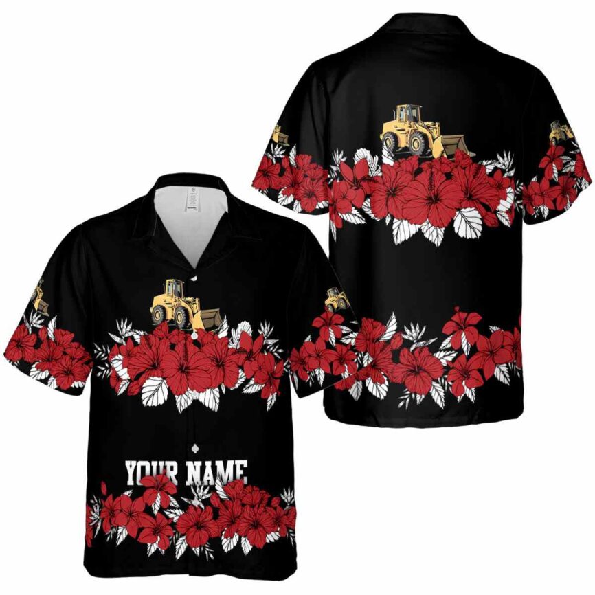Customized Construction Hibiscus Band Hawaiian Shirt Premium grade