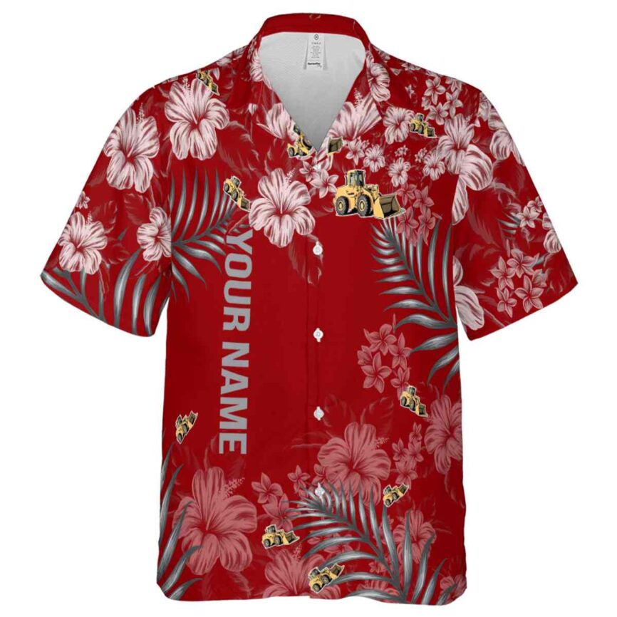 Customized Construction Hibiscus Pattern Hawaiian Shirt Fashion forward