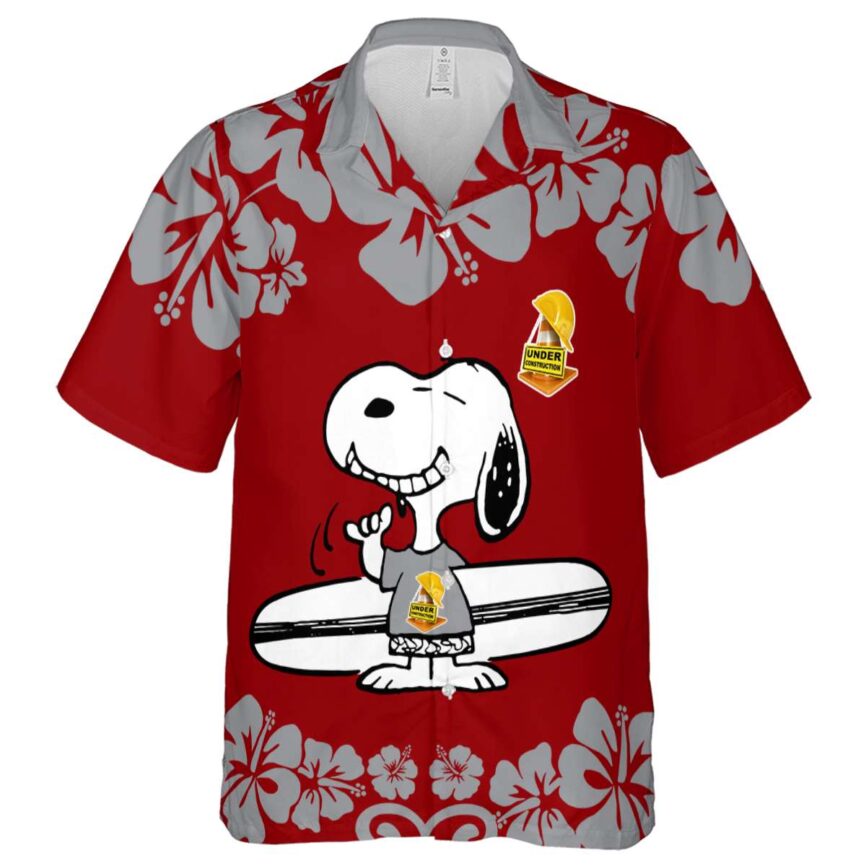 Customized Construction Surfing Snoopy Hawaiian Shirt Fashion forward
