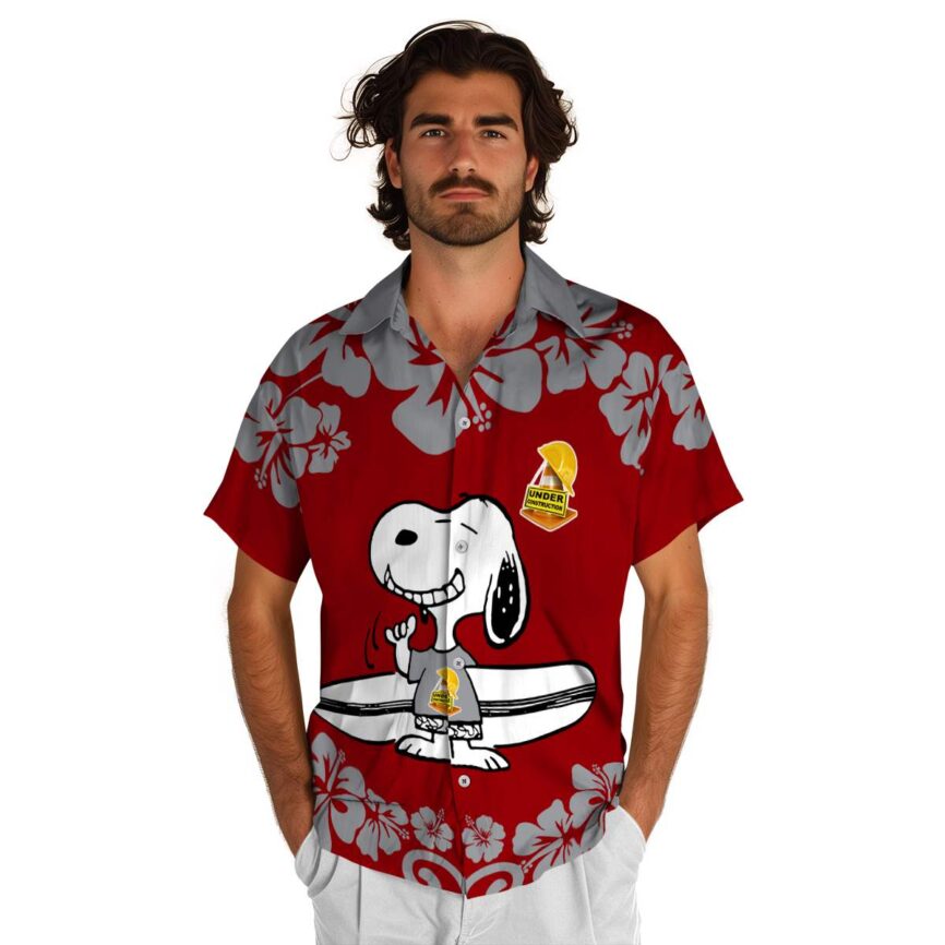 Customized Construction Surfing Snoopy Hawaiian Shirt New Arrival