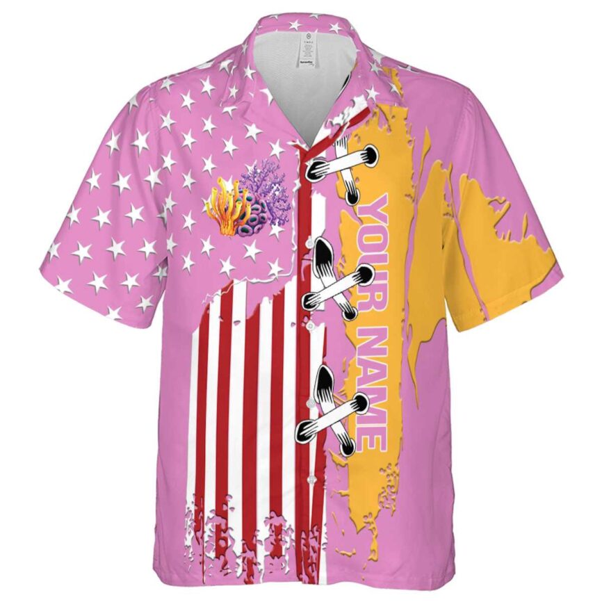 Customized Coral Flag Stitches Hawaiian Shirt Fashion forward