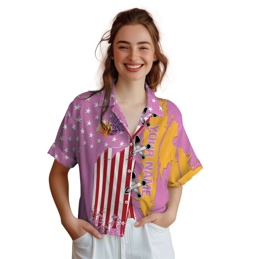 Customized Coral Flag Stitches Hawaiian Shirt Top rated