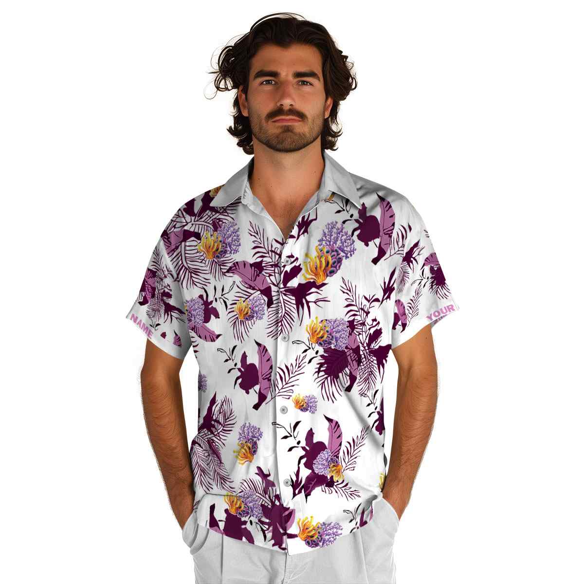 Customized Coral Leafy Accents Hawaiian Shirt New Arrival Customized Coral Leafy Accents Hawaiian Shirt New Arrival