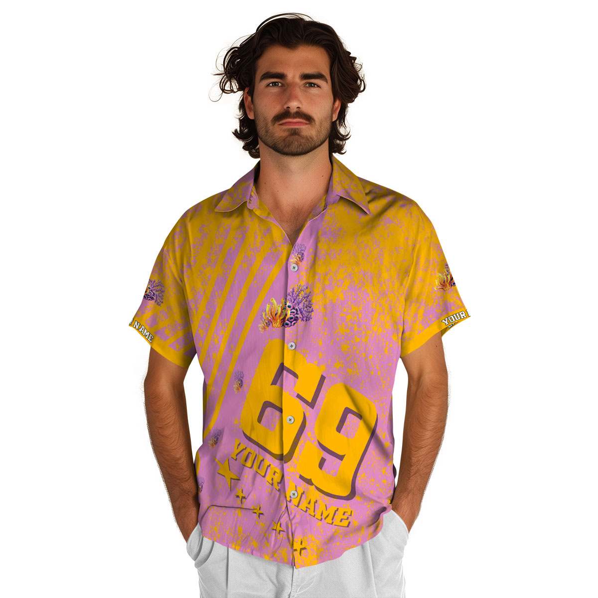 Customized Coral Stripe Burst Hawaiian Shirt New Arrival Customized Coral Stripe Burst Hawaiian Shirt New Arrival