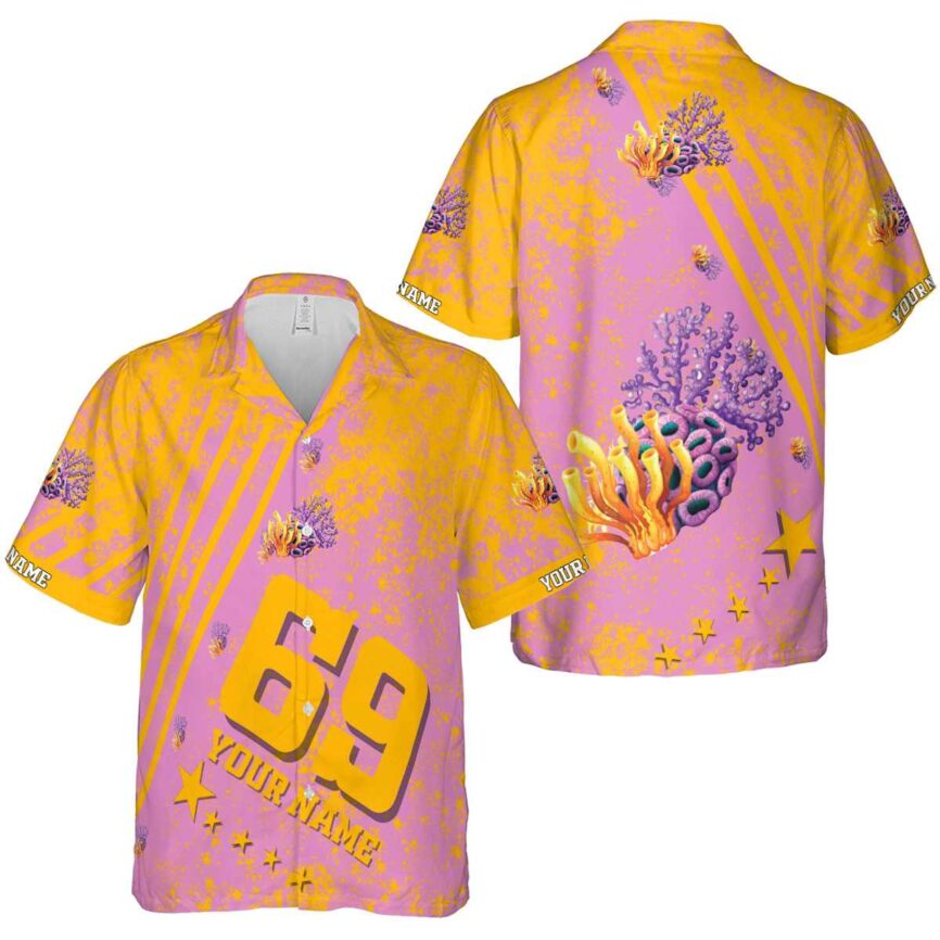 Customized Coral Stripe Burst Hawaiian Shirt Premium grade