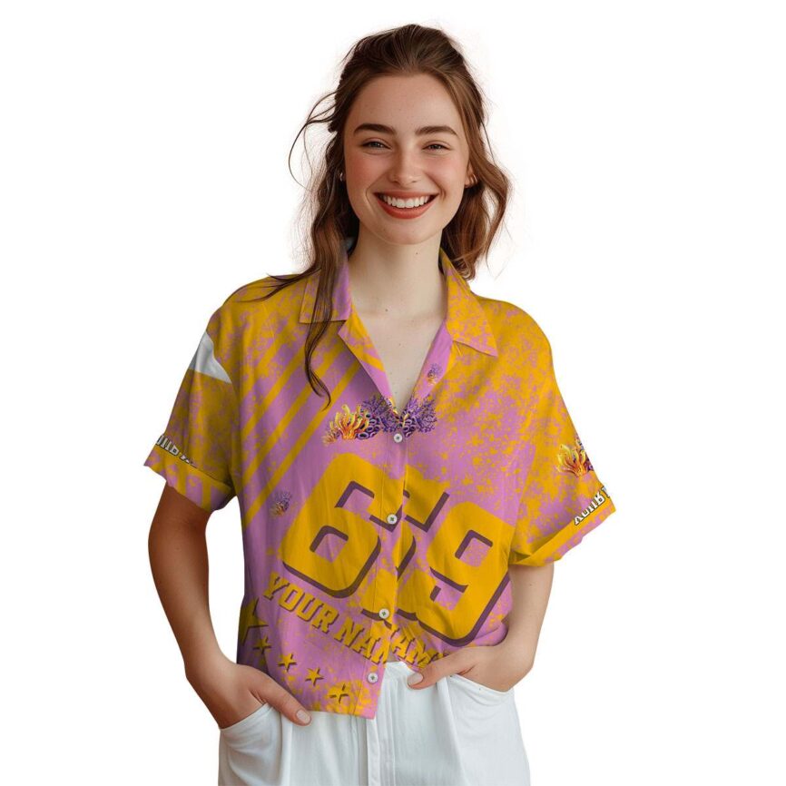 Customized Coral Stripe Burst Hawaiian Shirt Top rated