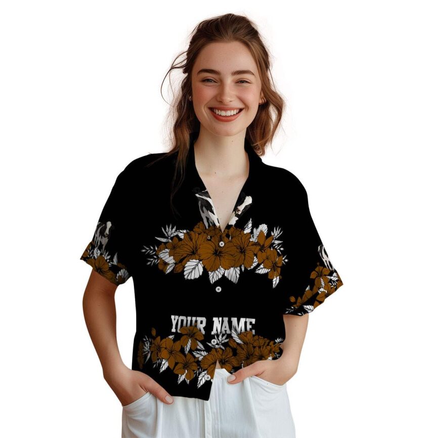 Customized Cow Hibiscus Band Hawaiian Shirt Top rated