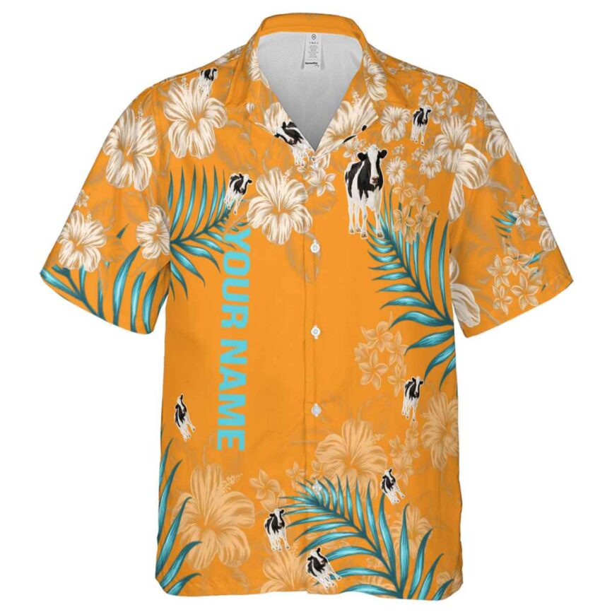 Customized Cow Hibiscus Pattern Hawaiian Shirt Fashion forward