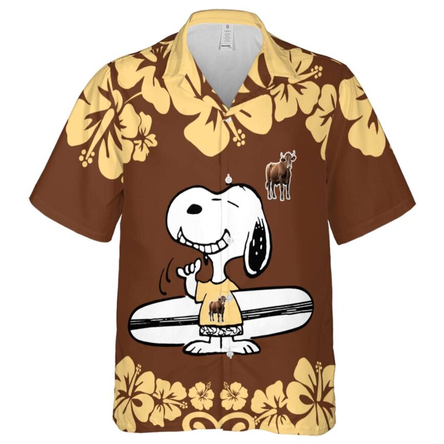 Customized Cow Surfing Snoopy Hawaiian Shirt Fashion forward