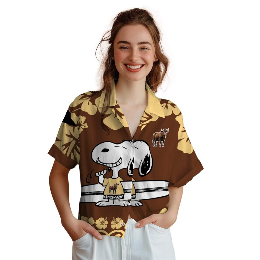 Customized Cow Surfing Snoopy Hawaiian Shirt Top rated