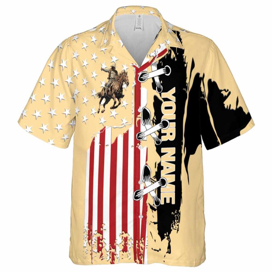 Customized Cowboy Flag Stitches Hawaiian Shirt Fashion forward