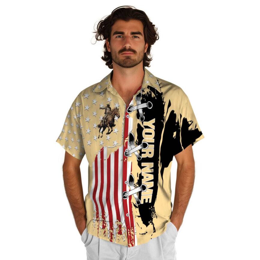 Customized Cowboy Flag Stitches Hawaiian Shirt New Arrival