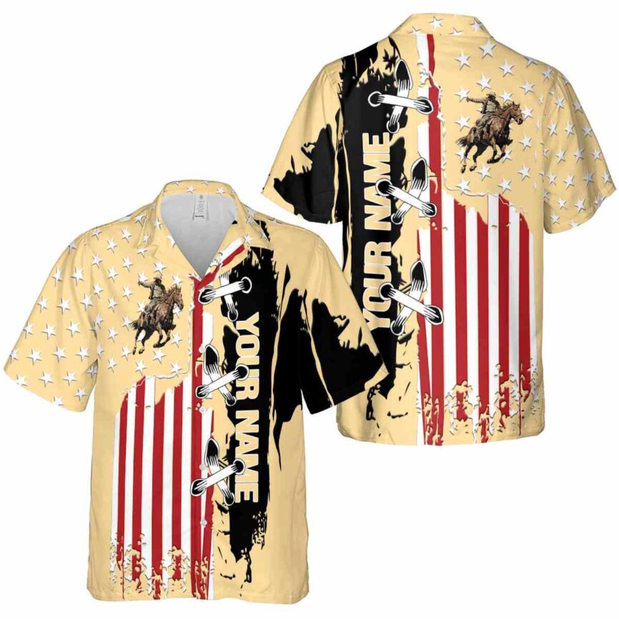 Customized Cowboy Flag Stitches Hawaiian Shirt Premium grade