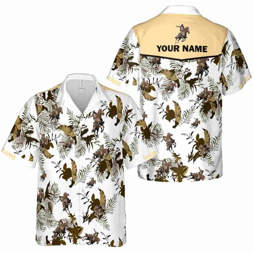 Customized Cowboy Leafy Accents Hawaiian Shirt Premium grade