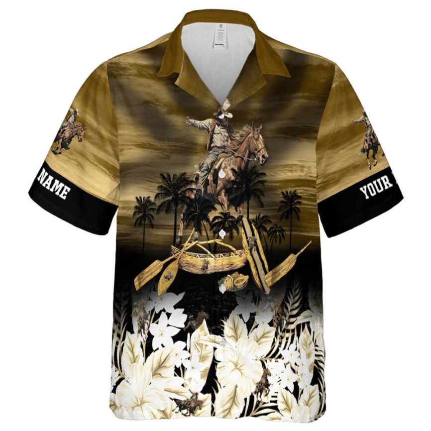 Customized Cowboy Sunset Beach Canoe Hawaiian Shirt Fashion forward
