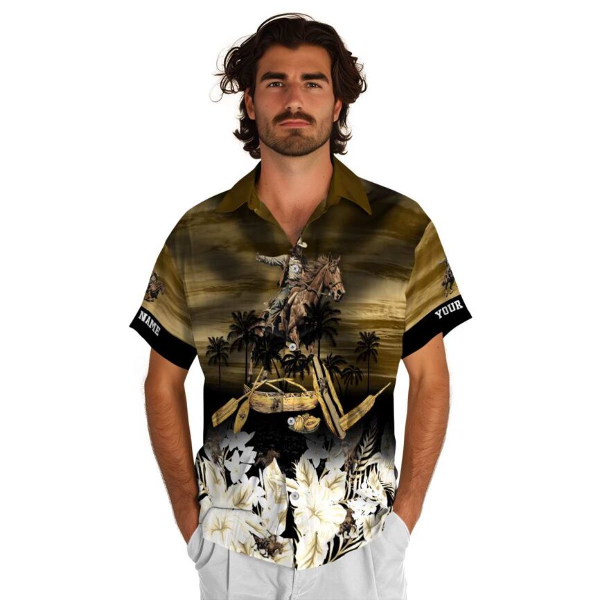 Customized Cowboy Sunset Beach Canoe Hawaiian Shirt New Arrival