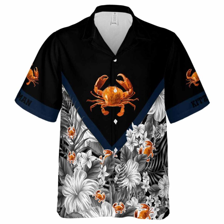 Customized Crab Bold Floral Number Hawaiian Shirt Fashion forward